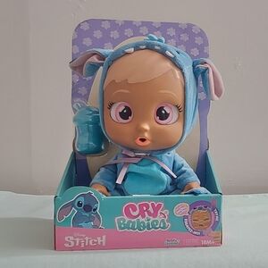Cry Babies Disney Stitch Plush Baby Doll in Blue